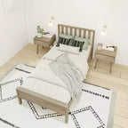 Cadre de lit double scandinave Max & Lily, plateforme de lit en bois massif avec tête de lit