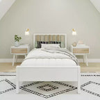 Cadre de lit double scandinave Max & Lily, plateforme de lit en bois massif avec tête de lit