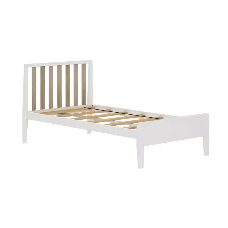 Cadre de lit double scandinave Max & Lily, plateforme de lit en bois massif avec tête de lit