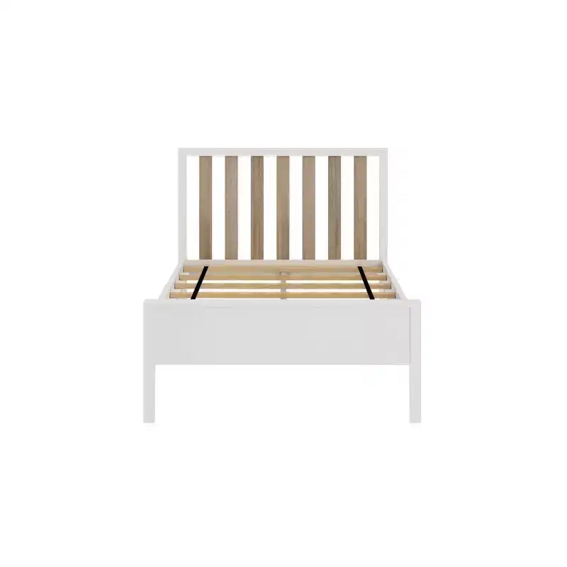 Cadre de lit double scandinave Max & Lily, plateforme de lit en bois massif avec tête de lit