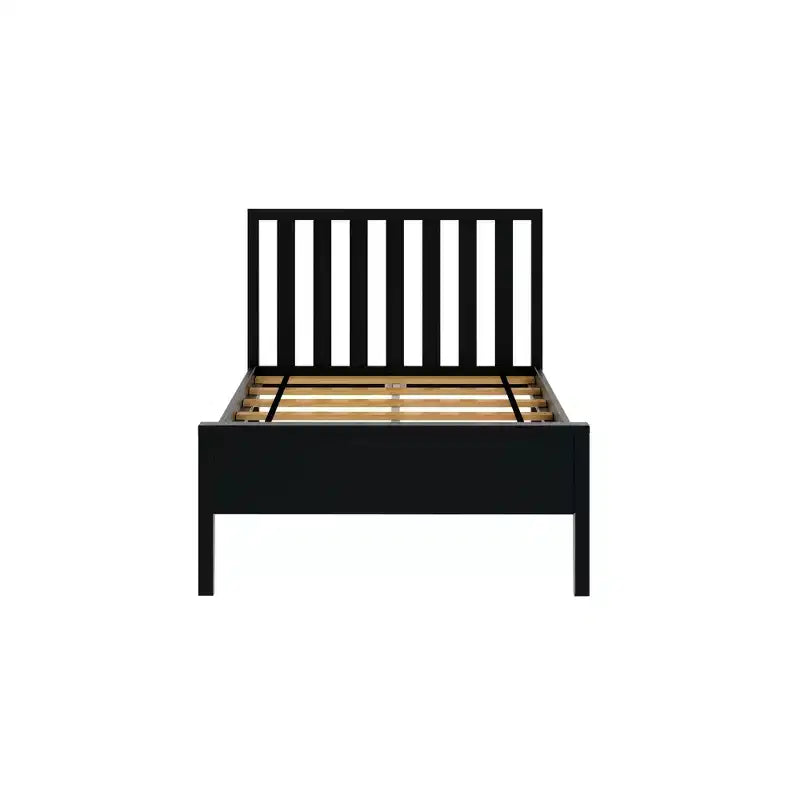 Cadre de lit double scandinave Max & Lily, plateforme de lit en bois massif avec tête de lit
