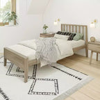 Cadre de lit double scandinave Max & Lily, plateforme de lit en bois massif avec tête de lit