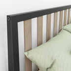Lit plateforme scandinave double Max & Lily, en bois massif avec tête de lit pour enfants