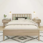 Lit plateforme scandinave double Max & Lily, en bois massif avec tête de lit pour enfants