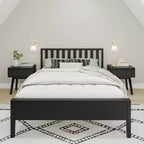 Lit plateforme scandinave double Max & Lily, en bois massif avec tête de lit pour enfants