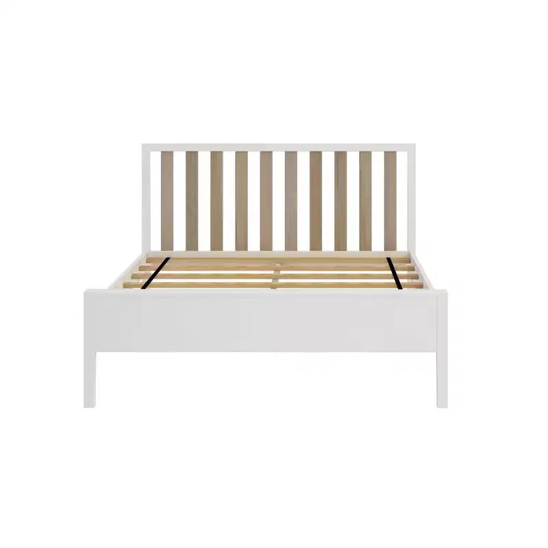 Lit plateforme scandinave double Max & Lily, en bois massif avec tête de lit pour enfants