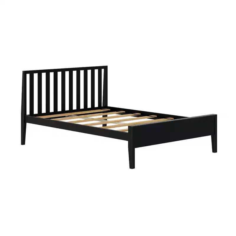Lit plateforme scandinave double Max & Lily, en bois massif avec tête de lit pour enfants