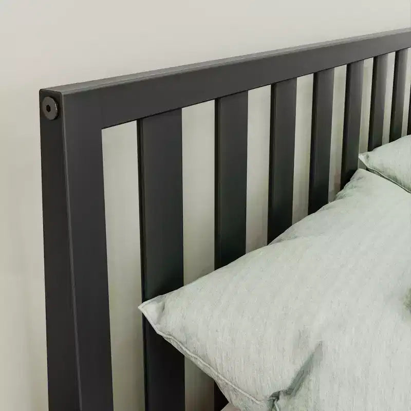 Lit plateforme scandinave double Max & Lily, en bois massif avec tête de lit pour enfants