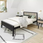 Lit plateforme scandinave double Max & Lily, en bois massif avec tête de lit pour enfants