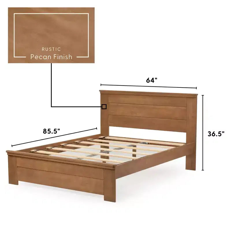 Lit queen en bois massif avec tête de lit à panneaux modèle Farmhouse Plank+Beam