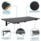 Mount-It! Table rabattable robuste, Tables murales à abattants, Pliable, Établi pliant pour bureau à domicile, buanderie, garage, sous-sol