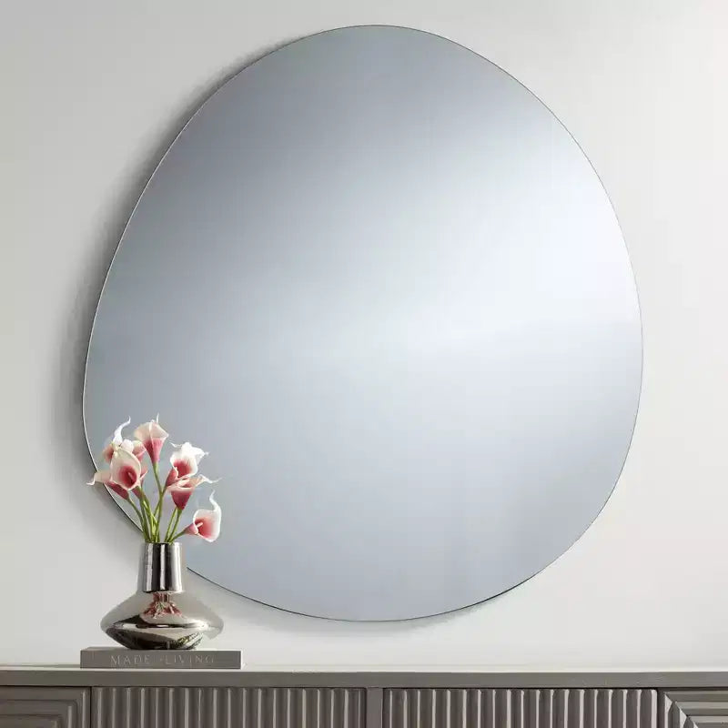 Miroir mural décoratif rond Possini Euro Design Brando, moderne, sans cadre, 37 3/4 pouces de large, pour chambre, salon, maison, bureau