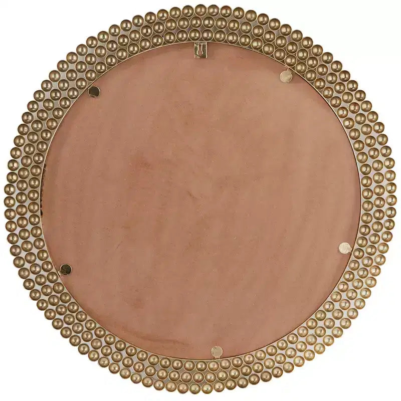 Miroir mural rond en métal avec perles - CosmoLiving by Cosmopolitan