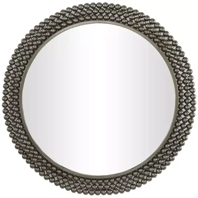 Miroir mural rond en métal avec perles - CosmoLiving by Cosmopolitan