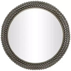 Miroir mural rond en métal avec perles - CosmoLiving by Cosmopolitan