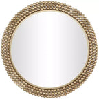 Miroir mural rond en métal avec perles - CosmoLiving by Cosmopolitan