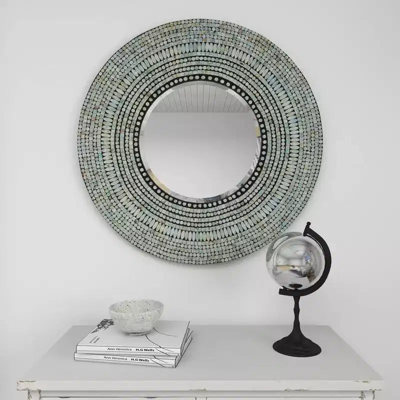 Miroir Mural Mosaïque Fait Main en Bois - Olivia & May