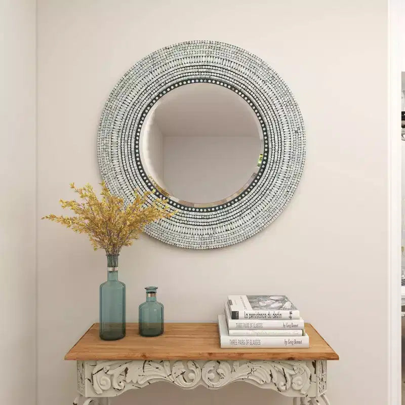 Miroir Mural Mosaïque Fait Main en Bois - Olivia & May