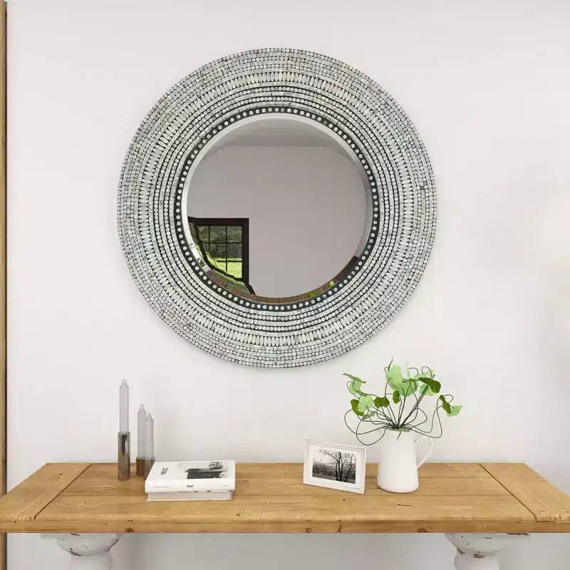 Miroir Mural Mosaïque Fait Main en Bois - Olivia & May