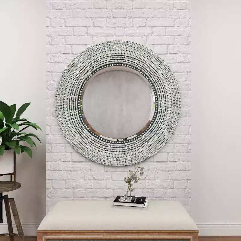 Miroir Mural Mosaïque Fait Main en Bois - Olivia & May