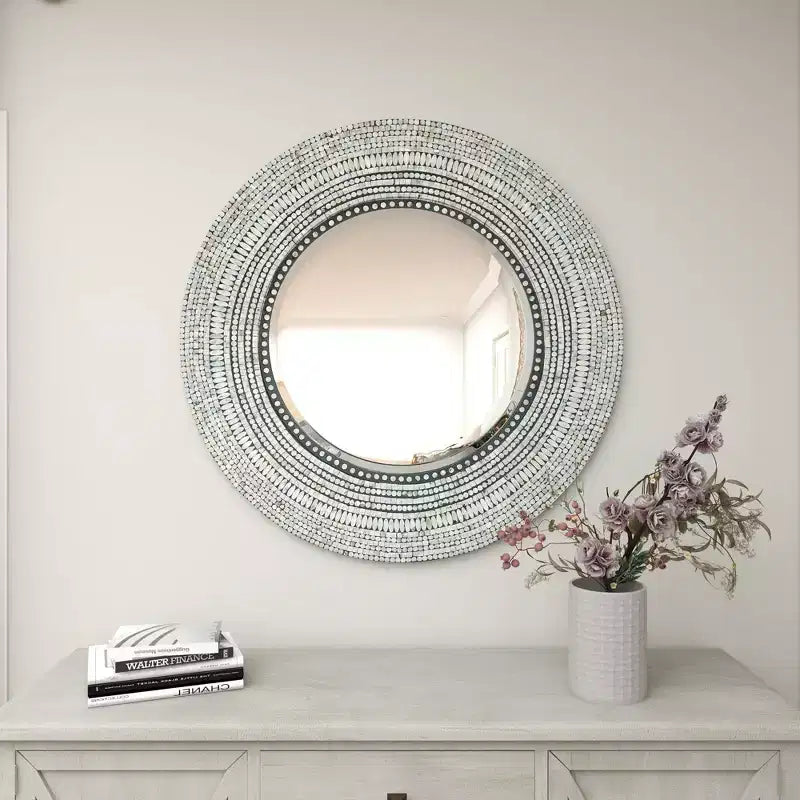 Miroir Mural Mosaïque Fait Main en Bois - Olivia & May