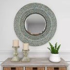 Miroir Mural Mosaïque Fait Main en Bois - Olivia & May