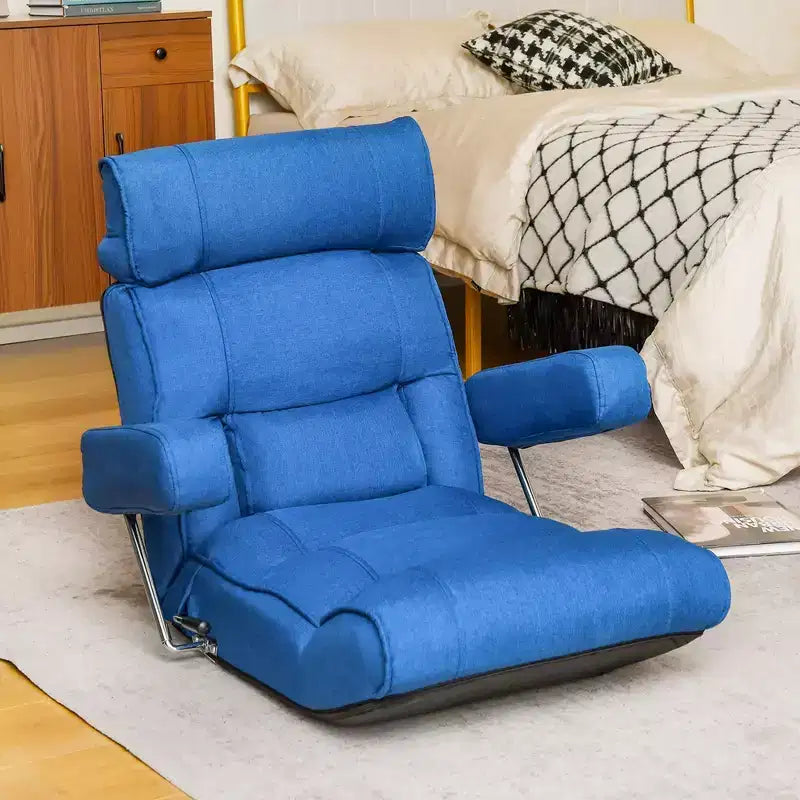 Costway Canapé réglable paresseux avec dossier réglable en continu et tête/lombaire/siège 6 positions marron/gris/bleu