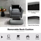 Costway Fauteuil d'appoint moderne rembourré Fauteuil de style Mid-Century avec pieds robustes Gris/Beige