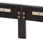Lit plateforme capitonné en velours capitonné Queen Size, Gris - ModernLuxe