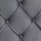 Lit plateforme capitonné en velours capitonné Queen Size, Gris - ModernLuxe