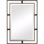 Uttermost Carrizo Distressed Bronze 22 x 32 Rectangular Wall Mirror