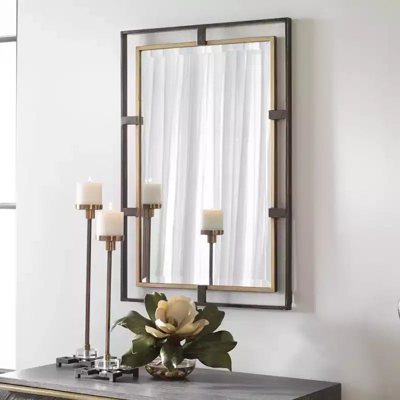 Miroir mural rectangulaire Uttermost Carrizo Bronze vieilli 22 x 32