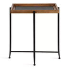 Table d'appoint rectangulaire en métal Kate and Laurel Mecabe, 19,75 x 13,5 x 23,25, marron rustique et noir