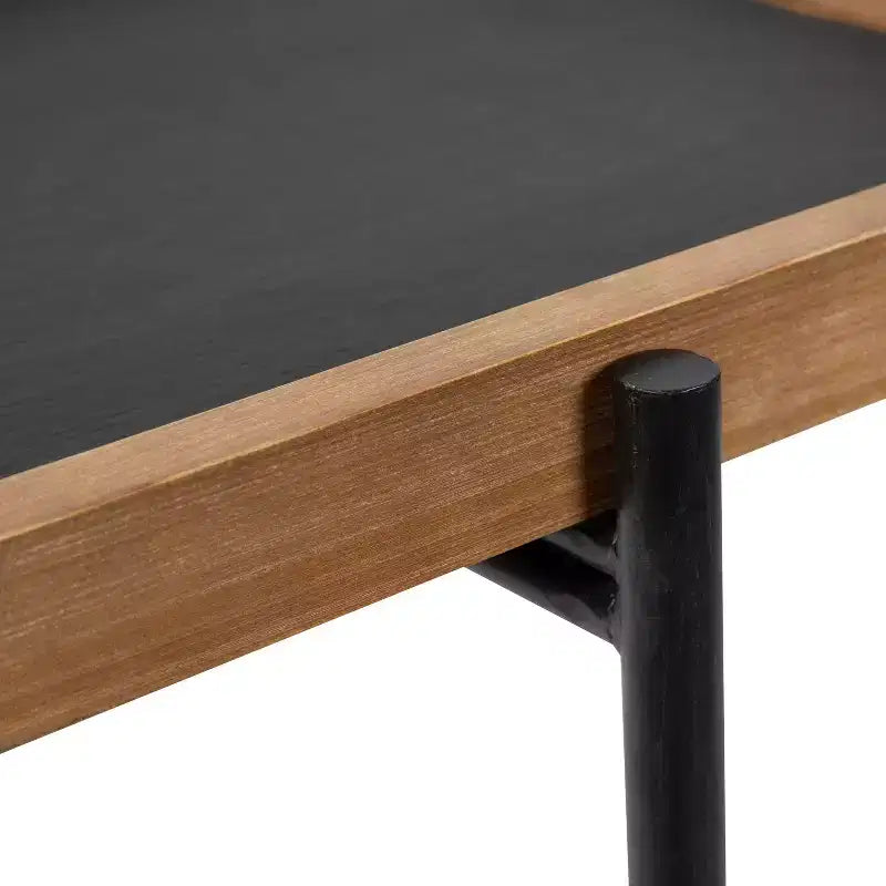 Table d'appoint rectangulaire en métal Kate and Laurel Mecabe, 19,75 x 13,5 x 23,25, marron rustique et noir