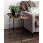 Table d'appoint rectangulaire en métal Kate and Laurel Mecabe, 19,75 x 13,5 x 23,25, marron rustique et noir