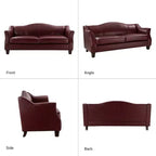 Canapé Bruno en cuir véritable 78,75 po de large avec pieds fuselés en bois massif|ART OF LIVING DESIGNS
