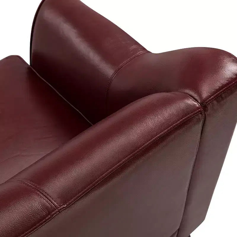 Canapé Bruno en cuir véritable 78,75 po de large avec pieds fuselés en bois massif|ART OF LIVING DESIGNS