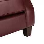Canapé Bruno en cuir véritable 78,75 po de large avec pieds fuselés en bois massif|ART OF LIVING DESIGNS