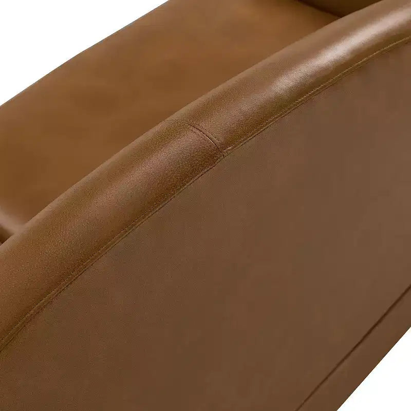 Canapé Bruno en cuir véritable 78,75 po de large avec pieds fuselés en bois massif|ART OF LIVING DESIGNS