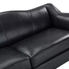 Canapé Bruno en cuir véritable 78,75 po de large avec pieds fuselés en bois massif|ART OF LIVING DESIGNS