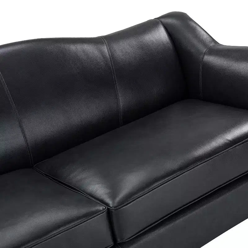 Canapé Bruno en cuir véritable 78,75 po de large avec pieds fuselés en bois massif|ART OF LIVING DESIGNS