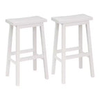 Tabouret de bar/comptoir de cuisine PJ Wood Classic de 73,6 cm avec assise en selle, blanc (paquet de 8)