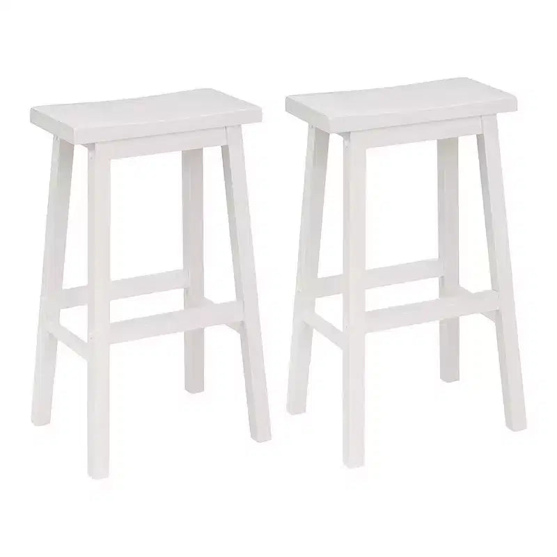 Tabouret de bar/comptoir de cuisine PJ Wood Classic de 73,6 cm avec assise en selle, blanc (paquet de 8)