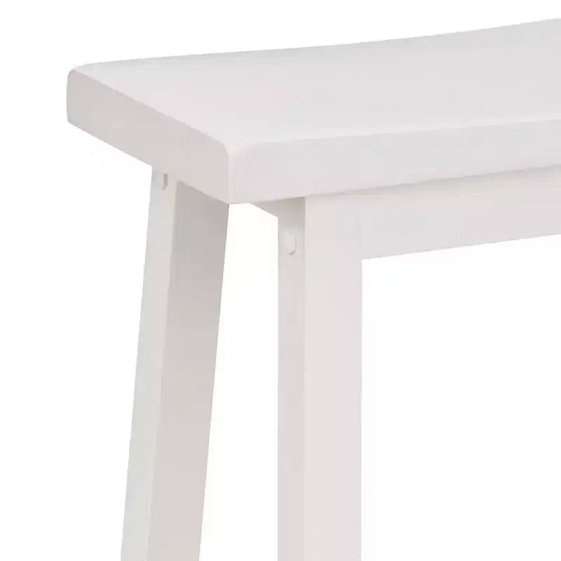 Tabouret de bar/comptoir de cuisine PJ Wood Classic de 73,6 cm avec assise en selle, blanc (paquet de 8)