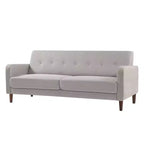 Canapé Adair Mid-Century Modern avec accoudoirs à poches Tissu en lin capitonné - Mellow