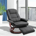 Fauteuil inclinable manuel pivotant en similicuir HomCom avec repose-pieds confortable et relaxant