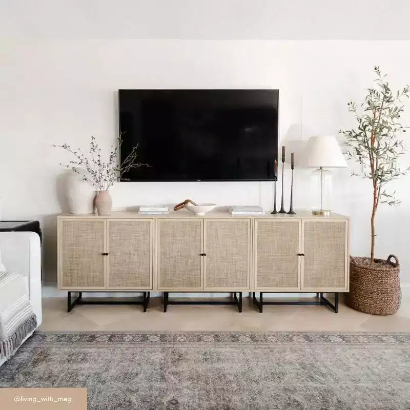 Meuble de rangement Kova en bois et rotin - Nathan James