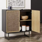 Meuble de rangement Kova en bois et rotin - Nathan James