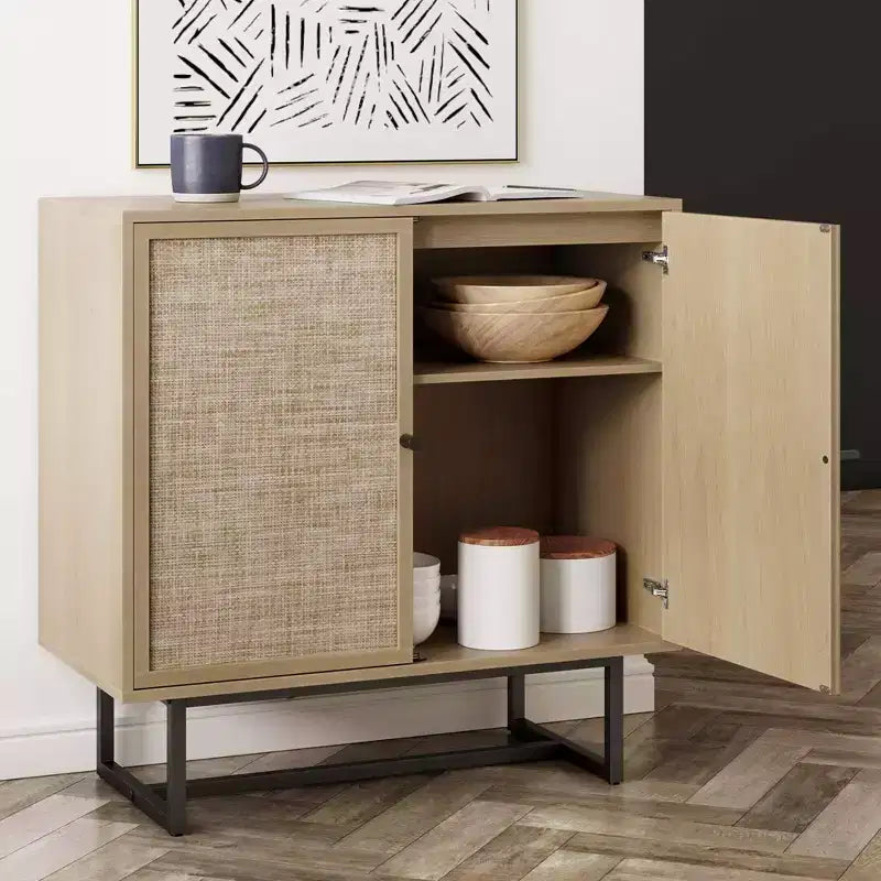 Meuble de rangement Kova en bois et rotin - Nathan James
