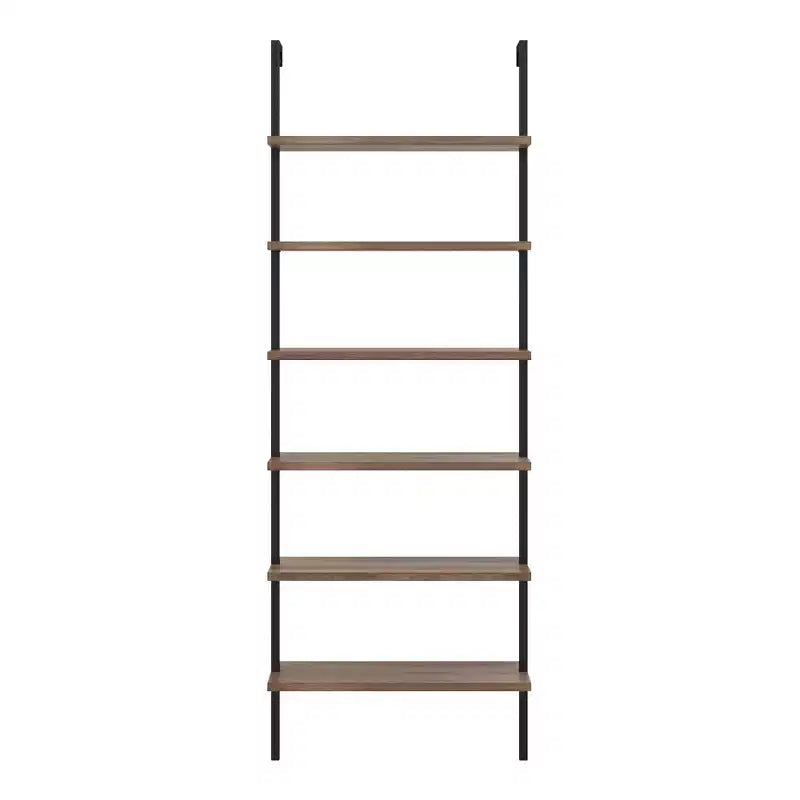 85 Theo 6 Tier Wood Wall Mount Ladder Bookshelf - Nathan James